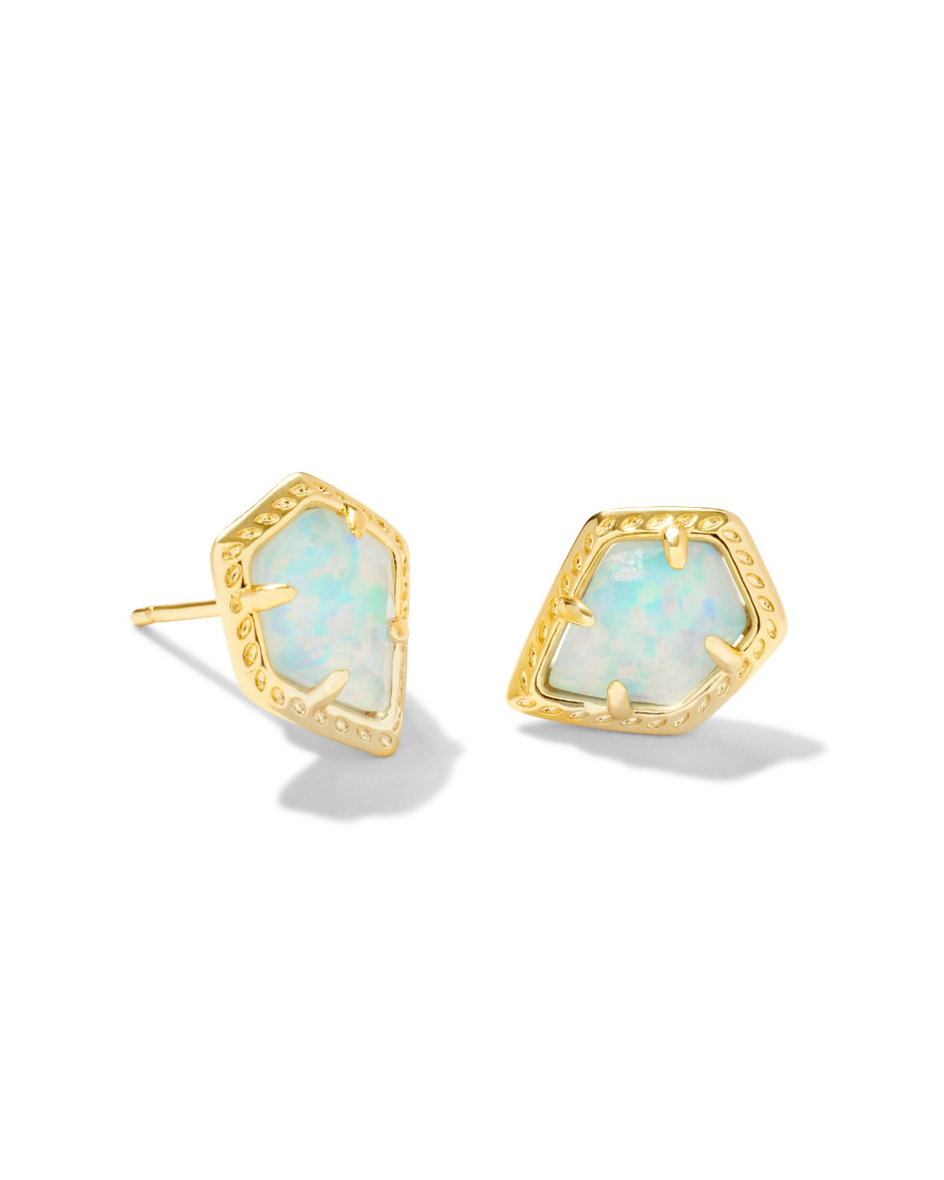 Kendra Scott Framed Tessa Stud Earrings - Gold Luster Blue