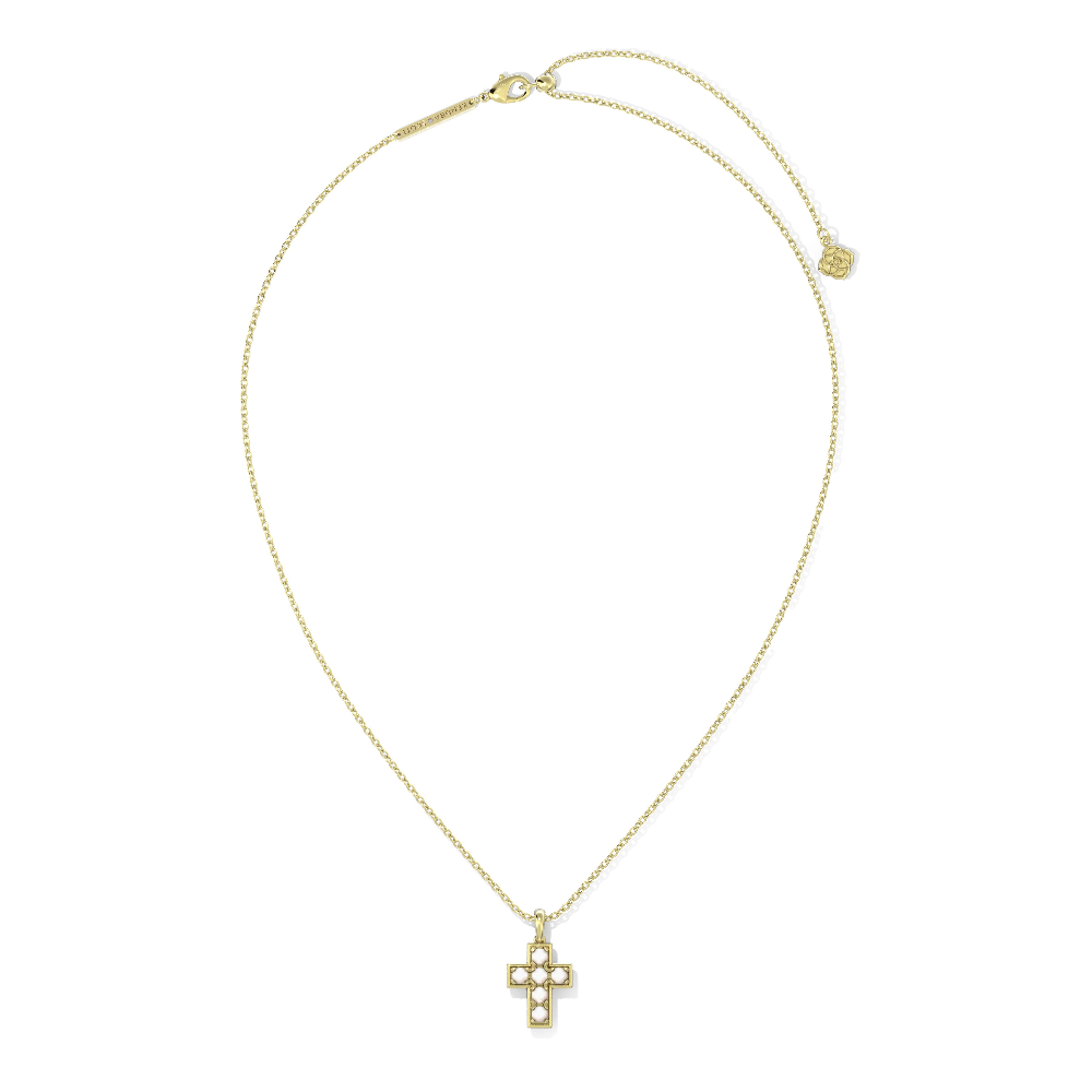 Gold Pearl Cross Short Pendant Necklace from Kendra Scott.