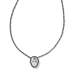 Kendra Scott Skeleton Short Pendant Necklace in Gunmetal.