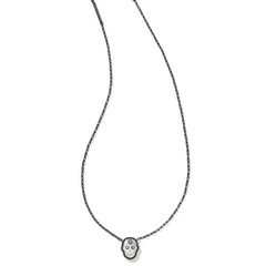 Kendra Scott Skeleton Short Pendant Necklace in Gunmetal.