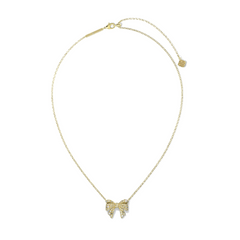 Krista Bow Short Pendant Necklace in the color gold.