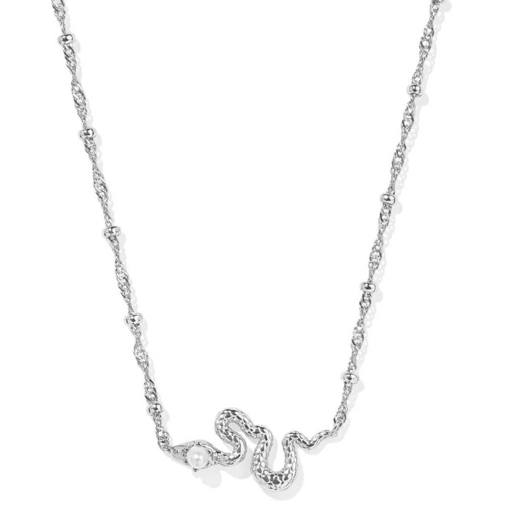 Lyle Snake Short Pendant Necklace in silver from Kendra Scott.