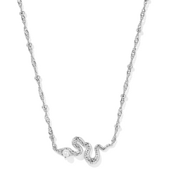 Lyle Snake Short Pendant Necklace in silver from Kendra Scott.