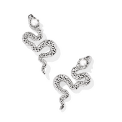 Lyle Snake Stud Earrings in the color silver with a white pearl from the brand Kendra Scott.