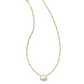 Kendra Scott Pumpkin Short Pendant Necklace in gold natural Mother of Pearl.