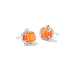 Kendra Scott Pumpkin Stud Earrings in the color silver.