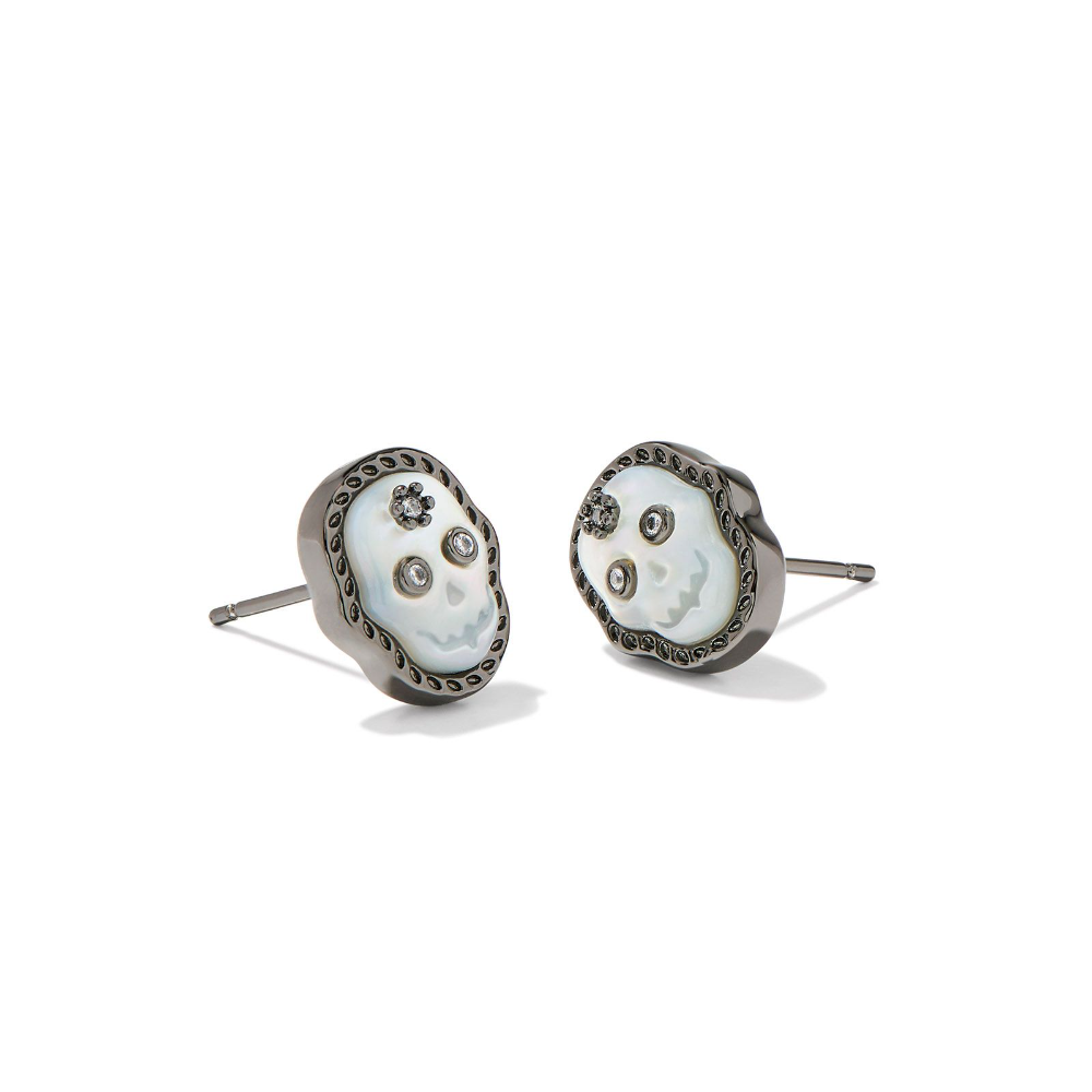 Kendra Scott Skeleton Stud Earrings in Gunmetal.