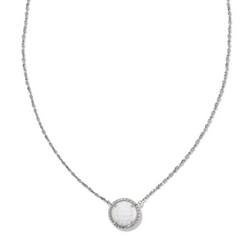 Volleyball themed necklace from Kendra Scott in the color silver.