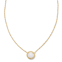 Volleyball themed necklace from Kendra Scott in the color gold.