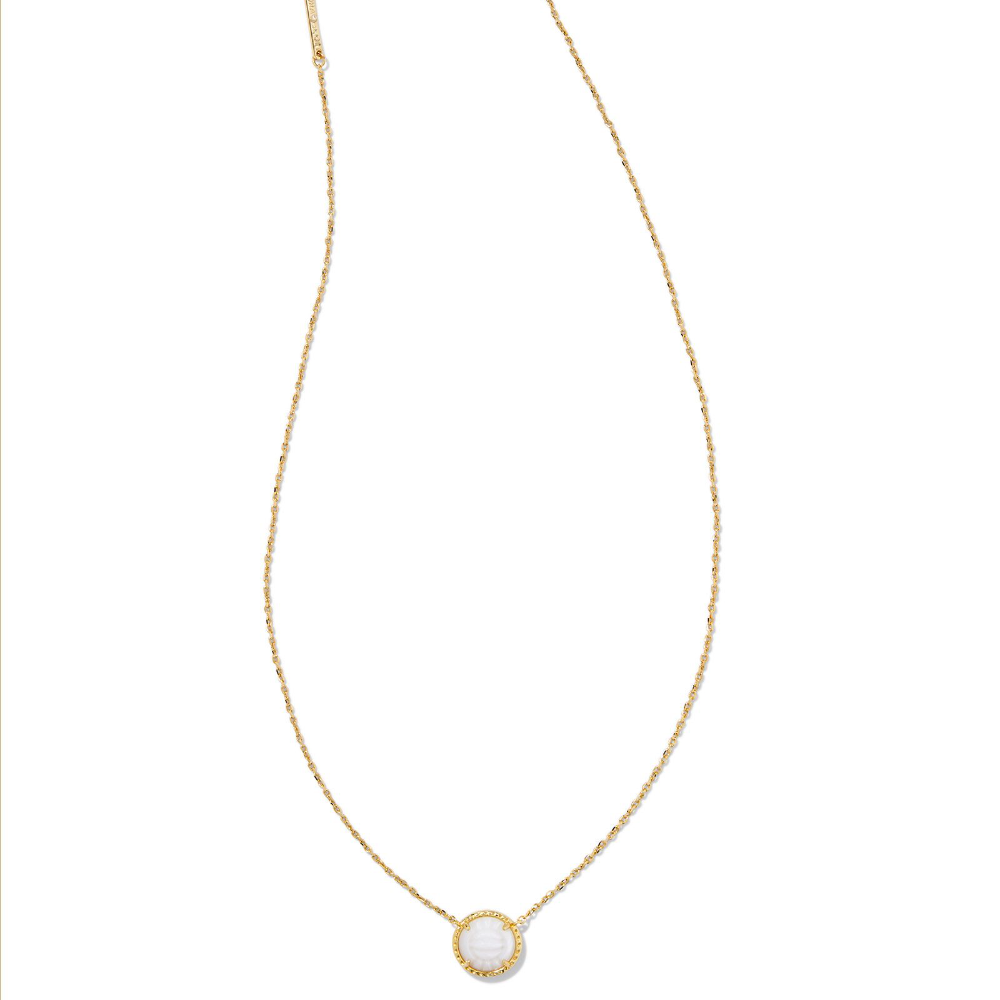 Volleyball themed necklace from Kendra Scott in the color gold.