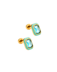 Screwback Stud Earrings - Whitney Aqua Dream