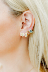 Screwback Stud Earrings - Whitney Aqua Dream