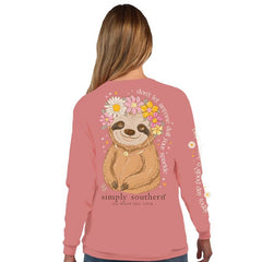 Simply Southern Sloth Dull Your Sparkle Long Sleeve T-Shirt.