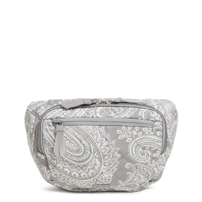 Large Belt Bag Cloud Gray Paisley Front View