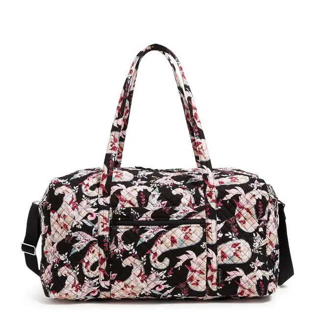 Large Travel Duffel Botanical Paisley Front View