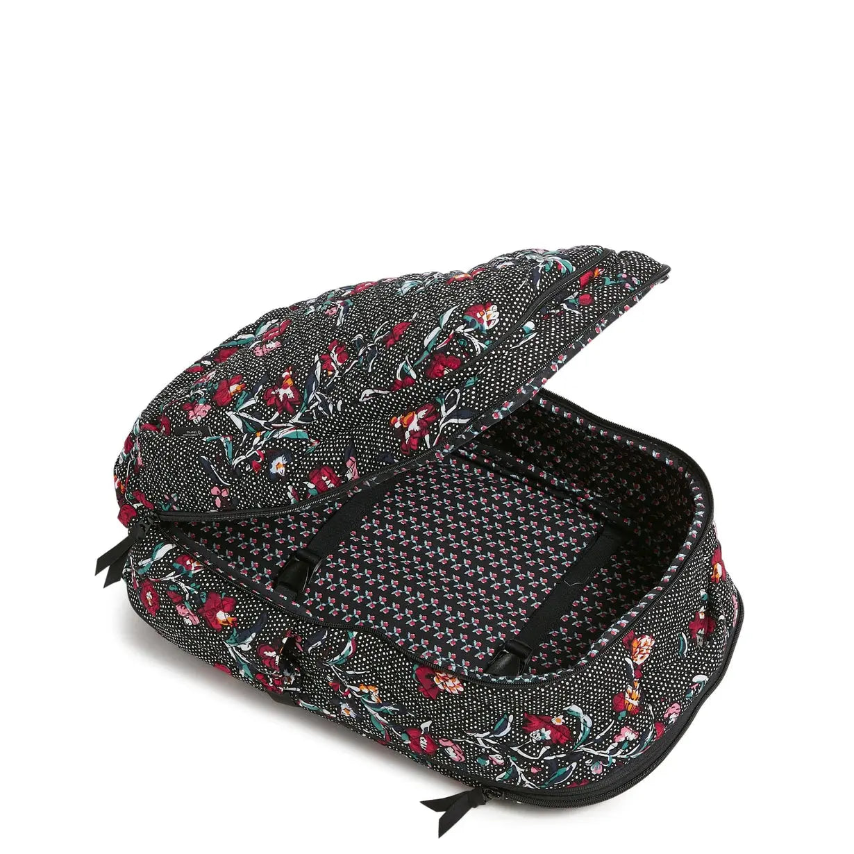 Large Travel Backpack - Perennials Noir Dot