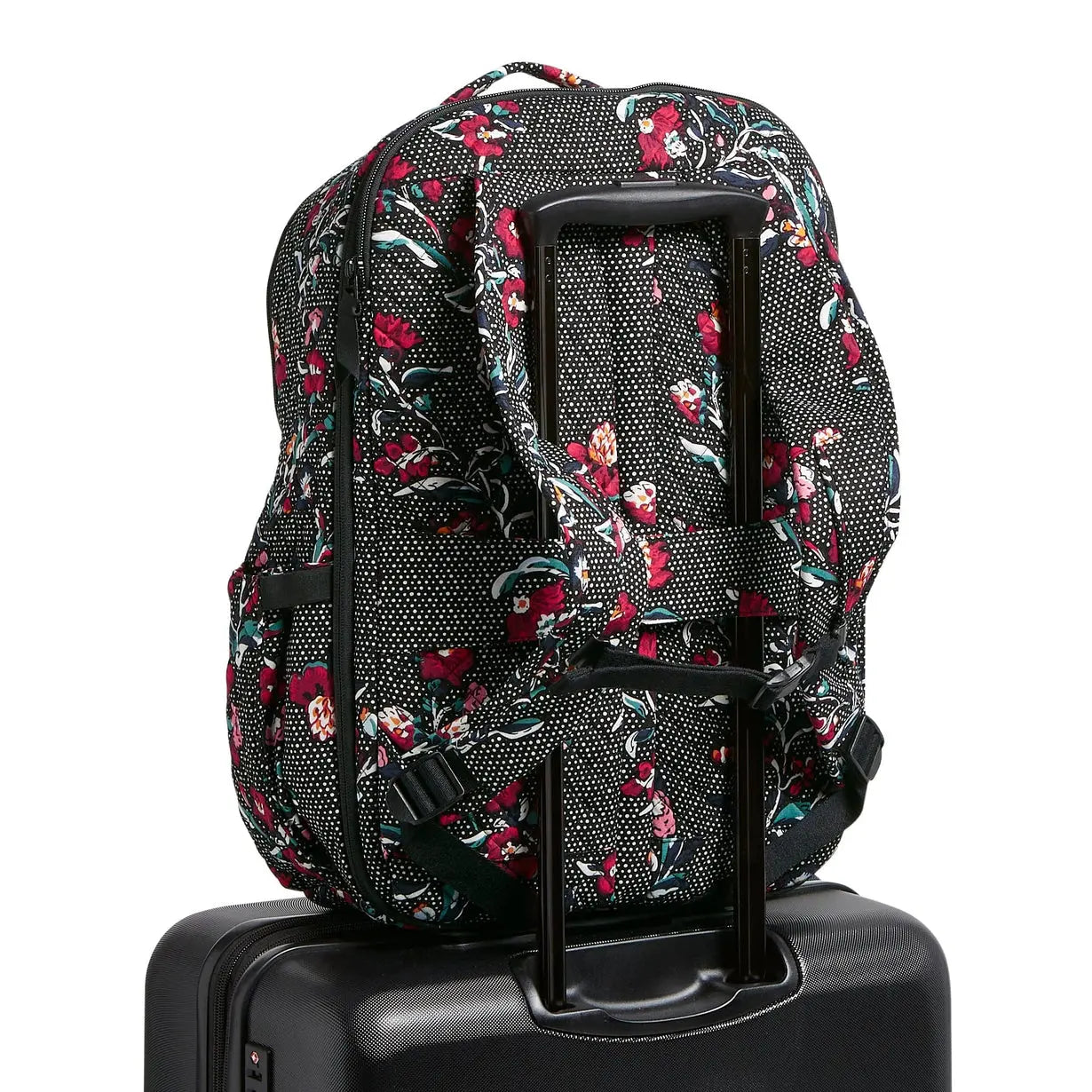 Large Travel Backpack - Perennials Noir Dot