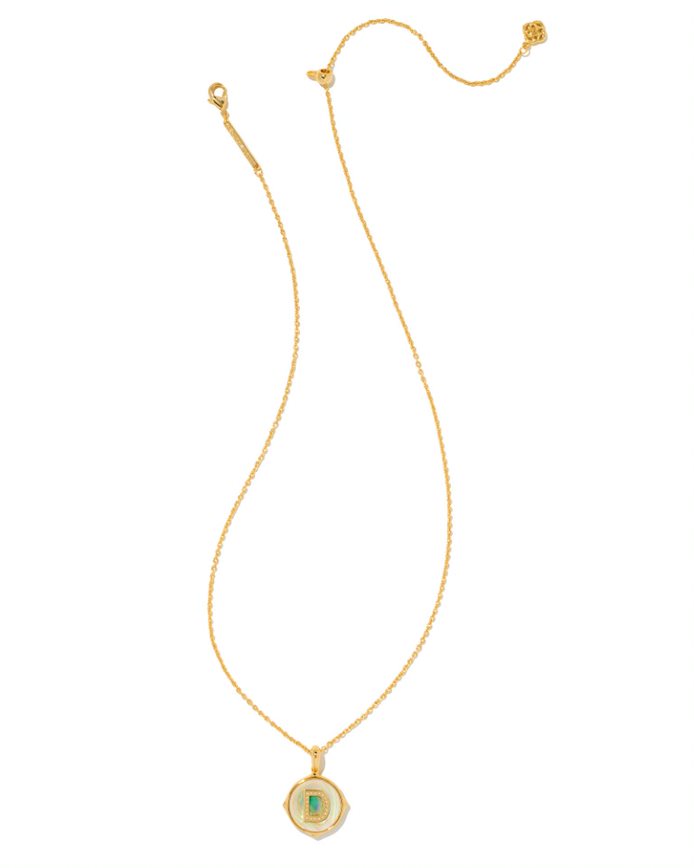 Letter D Disc Pendant Necklace