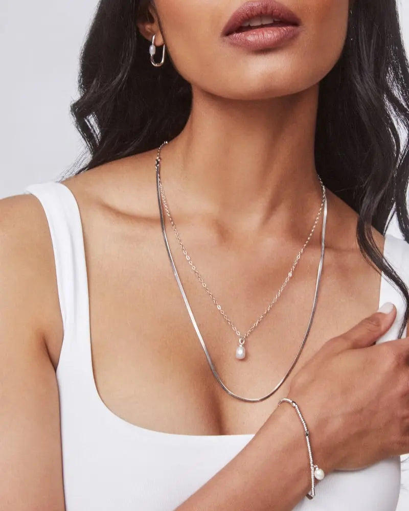 Kendra Scott Lindsay Multi Strand Necklace Rhodium