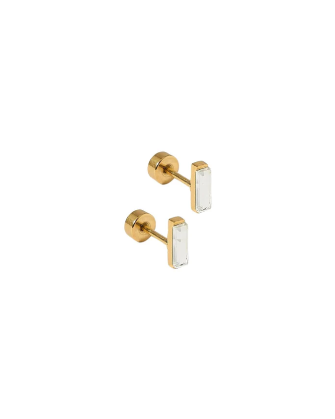 Screwback Stud Earrings - Amber