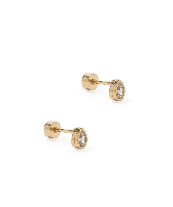 Screwback Stud Earrings - Paloma Pear Gold