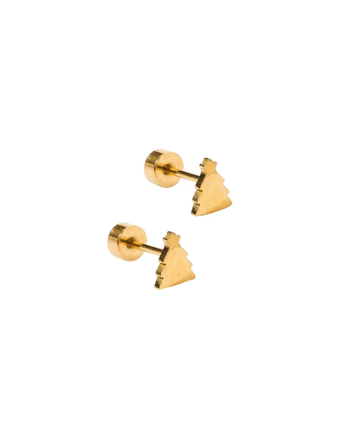 Screwback Stud Earrings - Micro Christmas Tree