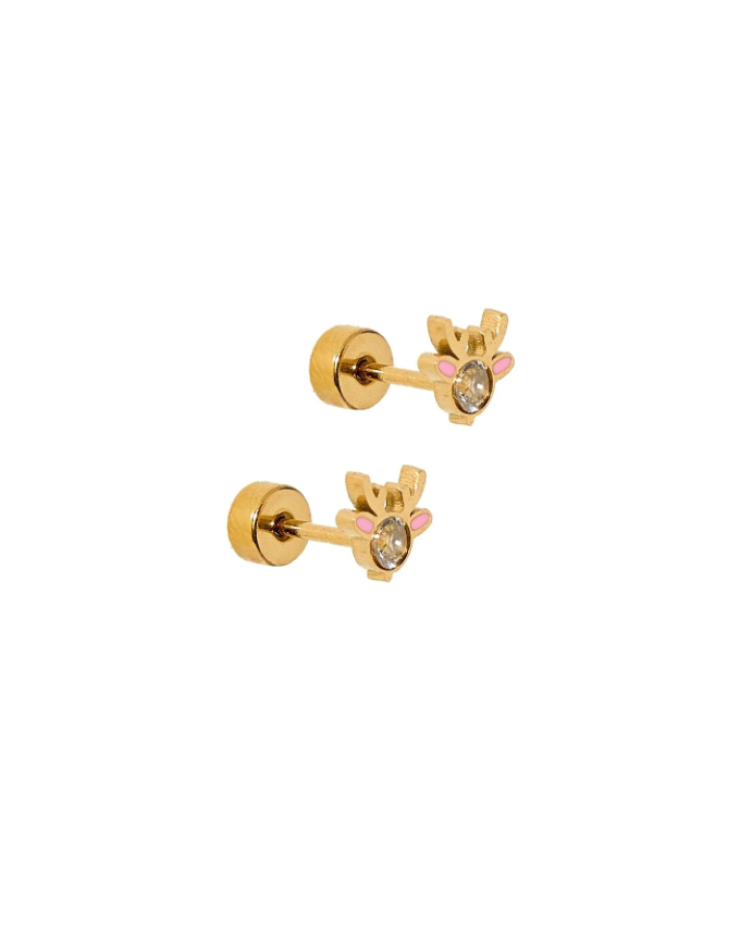 Screwback Stud Earrings - Reindeer
