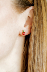 Screwback Stud Earrings - Apple