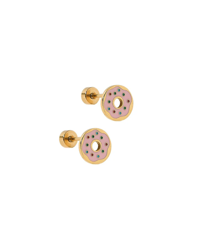 Screwback Stud Earrings - Donut