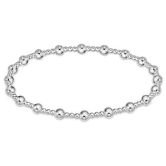 Classic Sincerity Pattern 4mm Bead Bracelet - Sterling