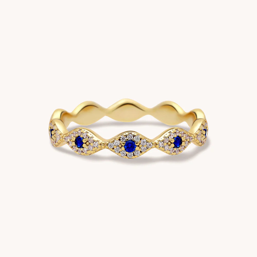 18k Vermeil Evil Eye All Around Ring - Little Words Project