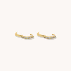 18k Vermeil Pave Mini Huggies - Little Words Project