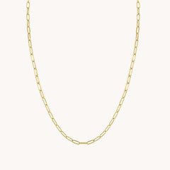 18k Mini Paperclip Chain Necklace - Little Words Project