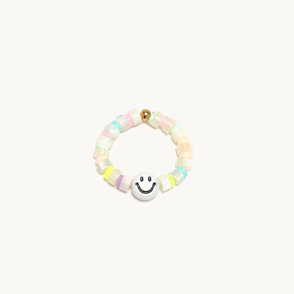 Smiley Beach Ring by Little Words Project in color white.