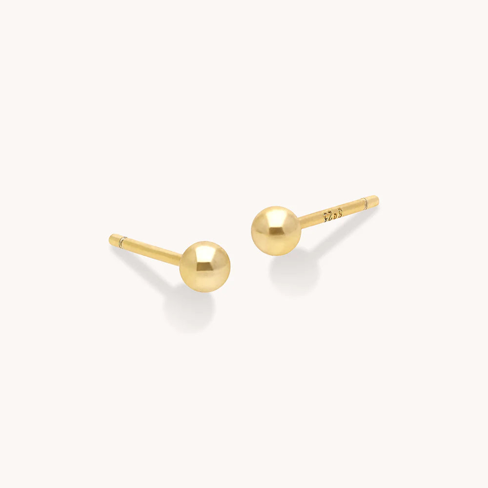 18k Vermeil 3mm Bubble Studs - Little Words Project