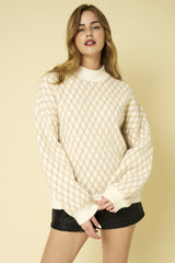 Long Sleeve Mock Neck Textured Sweater from Daisy Mercantile.