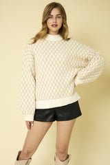 Long Sleeve Mock Neck Textured Sweater from Daisy Mercantile.