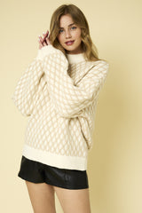 Long Sleeve Mock Neck Textured Sweater from Daisy Mercantile.