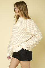 Long Sleeve Mock Neck Textured Sweater from Daisy Mercantile.