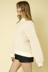 Long Sleeve Mock Neck Textured Sweater from Daisy Mercantile.