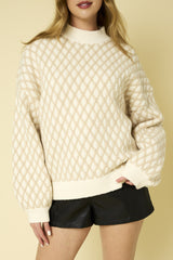 Long Sleeve Mock Neck Textured Sweater from Daisy Mercantile.