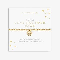 A Little Love Has Four Paws - Gold Bracelet Card View