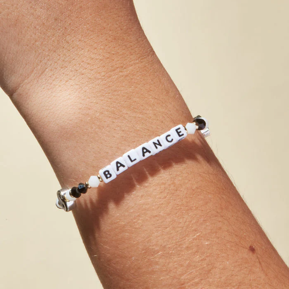 A white and black bead bracelet from Little Words Project.