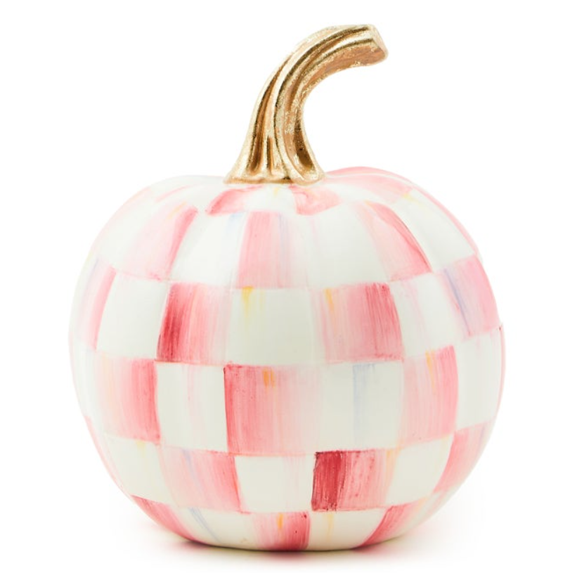 Bubblegum Pink Check Mini Pumpkin