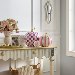 Bubblegum Pink Check Mini Pumpkin