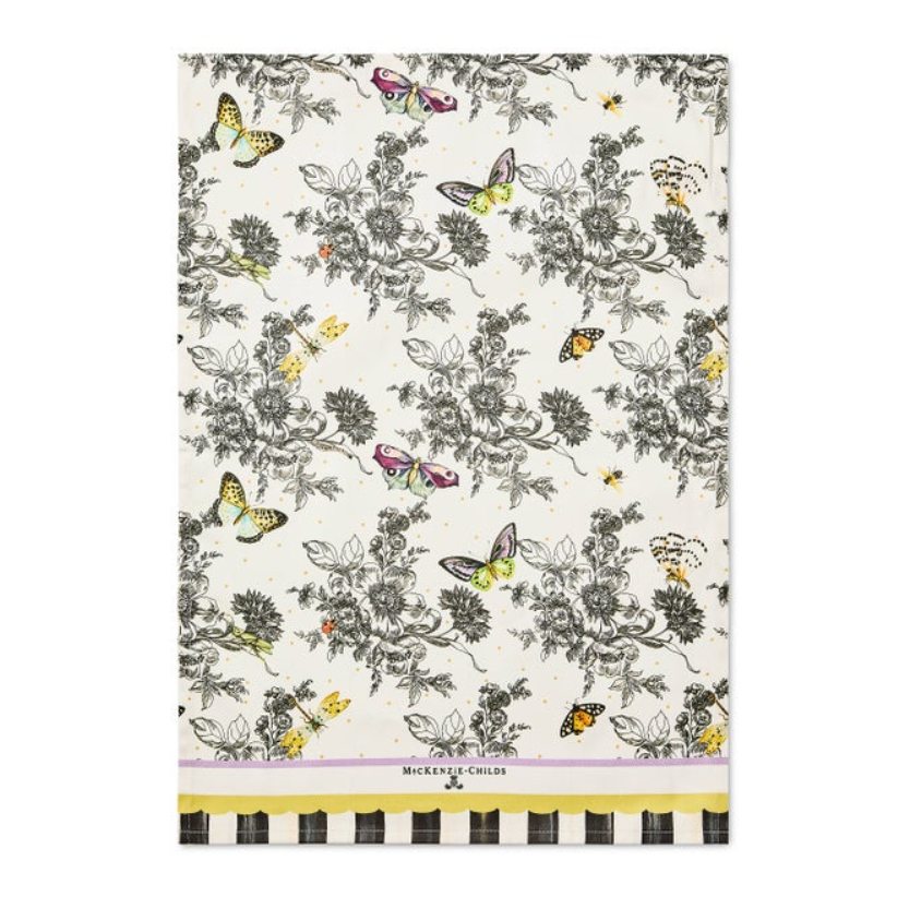 Butterfly Toile Printed Dish Towel