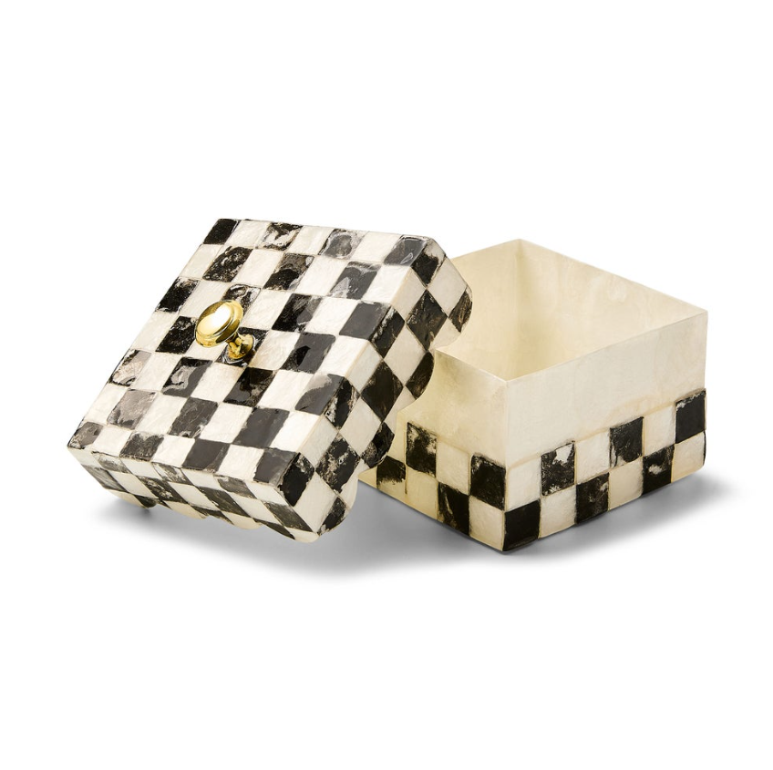 Check Capiz Scalloped Box