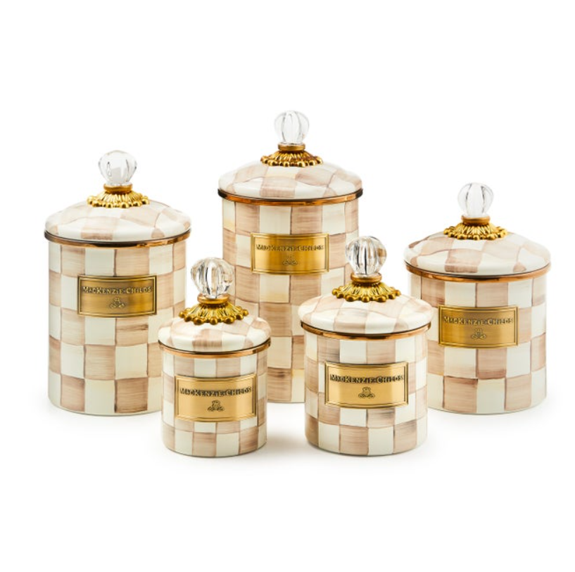 Mocha Check Demi Canister