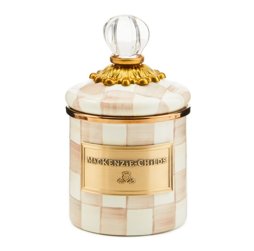 Mocha Check Mini Canister