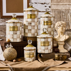 Mocha Check Mini Canister